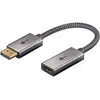 Image de Goobay DisplayPort auf HDMI-Adapterkabel, vergoldet (0.20 m), Câble vidéo, Noir, Gris