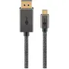 Image de Goobay USB-C-auf-DisplayPort-Textilkabel 4K @ 60 Hz, 2 m, schwarzsilber (2 m), Câble vidéo