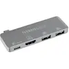 Image de Terratec Adaptateur USB Type-C en aluminium avec ports USB-C PD HDMI 2x USB 3.0 (USB-C, 4 ports), Station d’accueil + hub USB, Argent