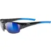 Image de Uvex, Femmes, Lunettes de sport, blaze lll 2.0 (black blue*, Clear, Litemirror Orange, Miroir Bleu), Noir
