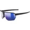 Image de Uvex, Unisexe, Lunettes de sport, vectiv (black matt (bleu), Miroir Bleu), Noir