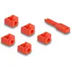 Image de Delock RJ45 Port Blocker Set pour RJ45 femelle 10 pièces, Sécurité notebook, Rouge