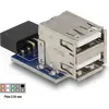 Image de Delock USB Pin Header femelle > 2 x USB 2.0 femelle - dessus (USB 2.0), Câble USB
