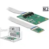 Image de Delock Convertisseur M.2 clé A+E mâle > 1 x slot Mini PCIe half size / full size avec câble flexible, Contrôleur SATA