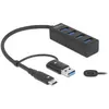 Image de Delock 63828 (USB-C, 4 ports), Station d'accueil + hub USB, Noir