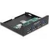 Image de Delock Port interne 3.5? Hub USB 3.2 Gen 1 4 ports (USB-A, 4 ports), Station d’accueil + hub USB, Noir