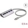 Image de Delock 3 Port USB 5 Gbps Hub inklusive SD und Micro SD Card (USB-C, 3 ports), Station d'accueil + hub USB, Gris