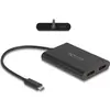 Image de Delock Adapter USB Type-C zu 2 x DisplayPort 4K 60 Hz mit Di (USB-C, 9 cm), Adaptateur données + vidéo, Noir