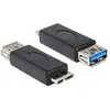 Image de Delock Adaptateur USB3.0 : prise A vers prise MicroB (4.50 cm), Adaptateur données + vidéo, Noir