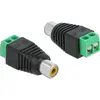 Image de Delock Adaptateur RCA femelle > Terminal Block (Adaptateur jack), Adaptateur audio, Noir, Vert, Argent