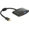 Image de Delock Adaptateur de moniteur Mini-DisplayPort vers (HDMI, VGA, 18 cm), Adaptateur données + vidéo, Noir