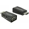Image de Delock 65901 HDMI-A à (Audio, VGA, 4.70 cm), Adaptateur données + vidéo, Noir
