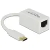 Image de Delock 65906 (USB-C, RJ45 Gigabit Ethernet (1x)), Adaptateur réseau, Blanc