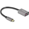 Image de Delock 67071 - Carte son USB externe avec prise Type-C vers 2 prises jack 3,5 mm Pl (USB-C), Carte son, Gris