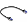 Image de Delock Câble réseau RJ45 Cat.6A S/FTP Slim 0,25 m noir (S/FTP, CAT6a, 0.25 m), Câble réseau
