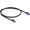 Image de Delock Câble réseau RJ45 Cat.6A S/FTP Slim 0,5 m noir (S/FTP, CAT6a, 0.50 m), Câble réseau
