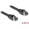 Image de Delock Câble réseau RJ45 Cat.8.1 S/FTP 25 cm jusqu'à 40 Gbps noir (S/FTP, CAT8.1, 0.25 m), Câble réseau