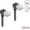 Image de Delock Câble réseau RJ45 Cat.6A S/FTP Slim 90° bas / bas (S/FTP, CAT6a, 0.50 m), Câble réseau