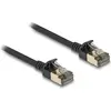 Image de Delock Câble réseau RJ45 Cat.8.1 F/FTP Slim Pro 0,25 m noir (F/FTP, CAT8.1, 0.25 m), Câble réseau