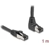 Image de Delock Câble réseau RJ45 Cat.8.1 S/FTP 90° coudé en haut / droit 1 m noir (S/FTP, CAT8.1, 1 m), Câble réseau