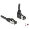 Image de Delock Câble réseau RJ45 Cat.8.1 S/FTP 90° coudé en haut / droit 2 m noir (S/FTP, CAT8.1, 2 m), Câble réseau