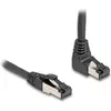 Image de Delock Câble réseau RJ45 Cat.8.1 S/FTP 90° coudé vers le bas / droit 1 m noir (S/FTP, CAT8.1, 1 m), Câble réseau