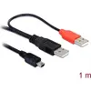 Image de Delock 2x USB2.0 - A - USB mini 5 broches (1 m, USB 2.0), Câble USB