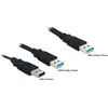 Image de Delock USB 3.0 Type A mâle + USB Type A mâle > USB 3.0 Type A mâle (0.60 m, USB 3.2 Gen 1), Câble USB