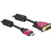 Image de Delock HDMI (Typ A)   DVI (3 m), Câble vidéo, Noir, Rouge
