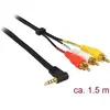 Image de Delock 3in1 Klinke   Cinch (1.50 m, Câble AUX, Câbles Cinch), Câble audio