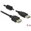 Image de Delock USB A - USB A (5 m, USB 2.0), Câble USB