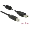 Image de Delock USB-A - USB-B (5 m, USB 2.0, 2.50 W), Câble USB