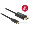 Image de Delock 85257 Kabel USB Type-C male > DisplayPort male (DP Alt Mode) 4K 60 Hz 3 m zwart