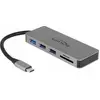 Image de Delock Mobile (USB-C, 5 ports), Station d’accueil + hub USB, Gris