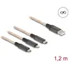 Image de Delock Câble de charge USB RGB 3 en 1 type A vers Lightning / Micro U (1.20 m, USB 2.0), Câble USB