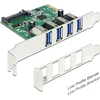 Image de Delock 89360 PCI Express x1-kaart naar 4 x externe USB Type-A femalee USB 5 Gbps