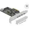 Image de Delock Carte PCI Express x4 vers 4 x USB Type-C  + 1 x USB Type-A, Contrôleur SATA