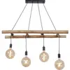 Image de Leuchten Direkt, Suspension, Pendellampe EDGAR Eukalyptusholz Kombination aus Holz & lackiertem Eisen (E27)