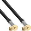 Image de InLine Câble de raccordement SAT Premium 4x blindé 2x F-fiche coudée >110dB, noir 1m (110 dB, Câble d'antenne), Câble d'antenne
