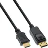 Image de InLine DisplayPort   HDMI (Typ A) (1 m), Câble vidéo, Noir