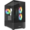 Image de Sharkoon MK6 RGB Black mATX (noir) (mATX, Mini-ITX), Boîtier PC, Multicolore