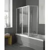 Image de Kermi Vario badklapwand 3-delig 140 cm. parelglas Matzilver-Kunststof Glas