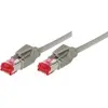 Image de Tecline Câble patch S/FTP, PiMF, Cat 6, gris, 10,0 m sans halogène, avec câble Draka et connecteurs Hiroso (S/FTP, CAT6, 10 m), Câble réseau