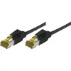 Image de Tecline Cordon de raccordement S/FTP, PiMF, Cat 6a, noir, 1,0 m Pour 10 Gigabit/s, sans halogène, avec (PiMF, S/FTP, SFTP, CAT6a, 1 m), Câble réseau