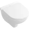 Image de Villeroy & Boch, Cuvette toilettes + bidet, Pack combiné V&B WC suspendu O.NOVO avec abattant WC 36x49cm, blanc C-plus