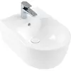 Image de Villeroy & Boch, Cuvette toilettes + bidet, Bidet suspendu AVENTO 370 x 530 mm, avec trop-plein blanc