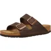 Image de Birkenstock, Unisexe, Sandales, Arizona Nubuck huilé Étroit, Marron, (39)