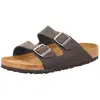 Image de Birkenstock, Unisexe, Sandales, Arizona Softbed Cuir huilé Nubuck Normal, Noir, (42)