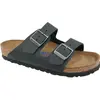 Image de Birkenstock, Unisexe, Sandales, Arizona Literie souple Cuir gras Nubuck normal, Noir, (43)