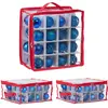 Image de Relaxdays, Boîte de rangement, 3x boîte de rangement pour boules de Noël (3x, 32 x 32 x 16 cm)